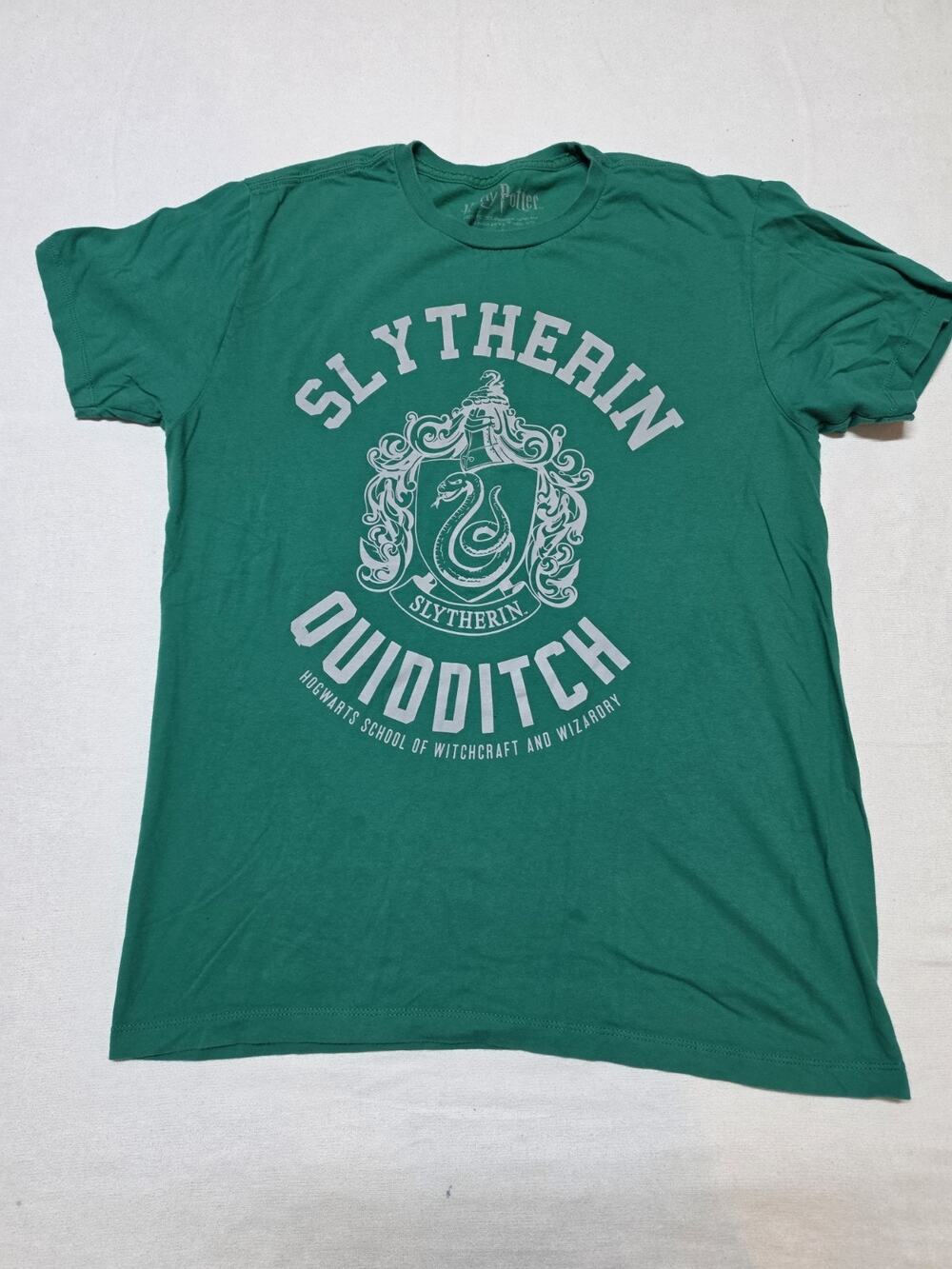 harry potter Mens Tshirt Size L Green Slytherin Quidditch Team